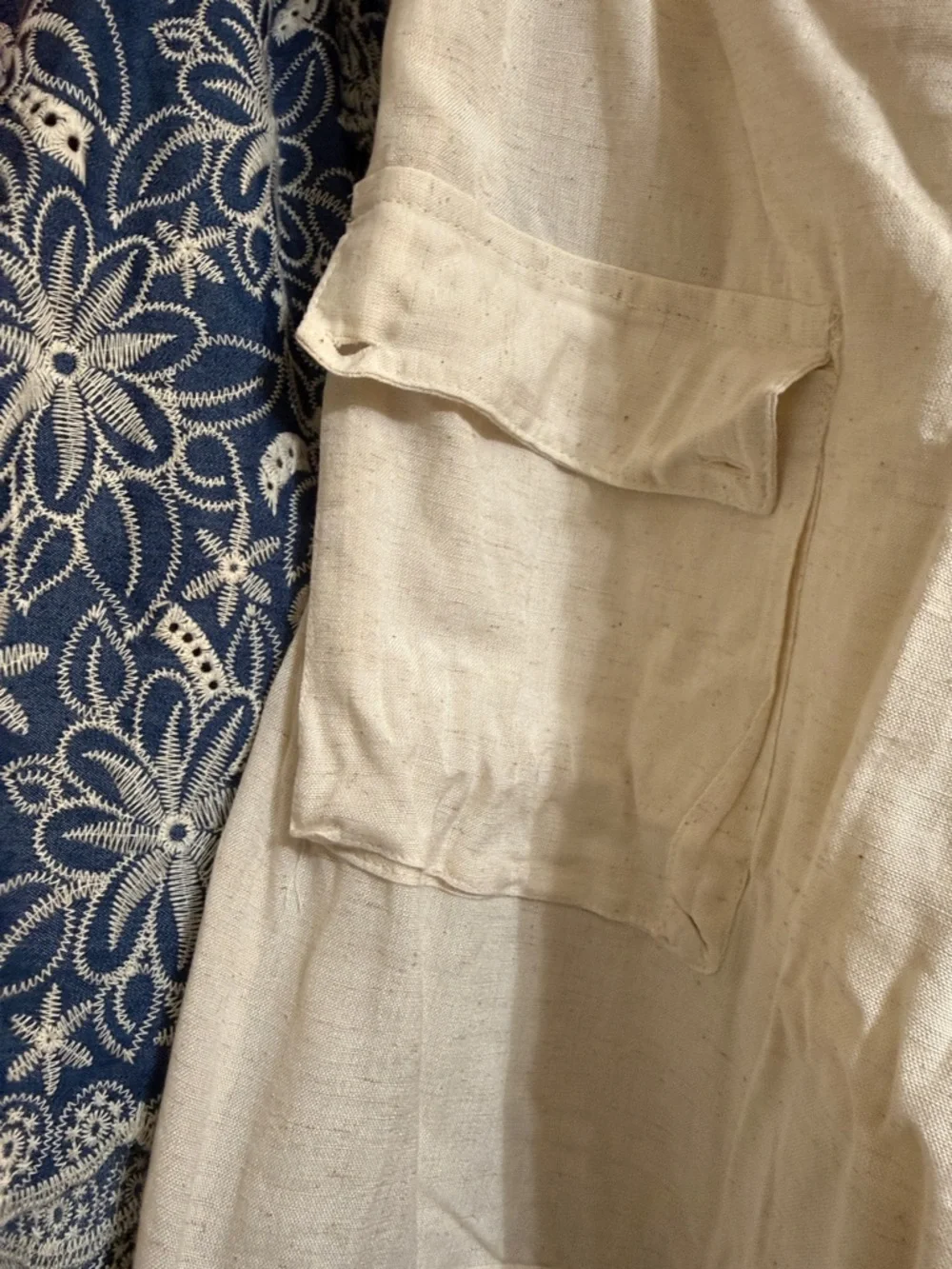 Womens Cream  cropped Cargo  Pants - Picture 2 of 5